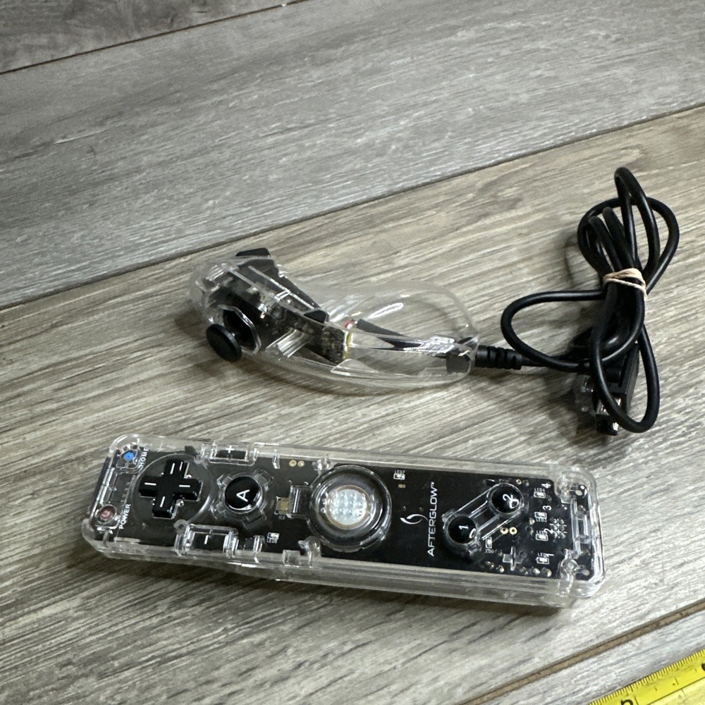 Black Clear Afterglow AW.3 W/ Nuncuk Nintendo Wii Controller Remote Tested